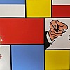 Mondriaan/ LaLinea  von Tony Rei mit Blattgold